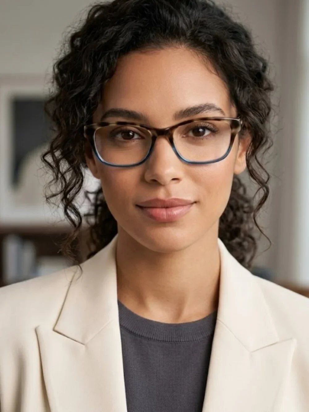Modern Harper Eyeglasses Tortoise Blue Prescription Frames Women‎ 50 16 140